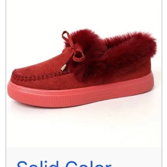 Shoes - Red monotone slip on shoes- size 9